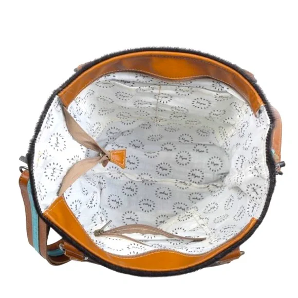 MYRA-HAND TOOLED LEATHER HAIR ON HANDBAG - Picture 8 of 9